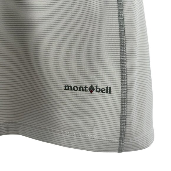 MontBell Striped Gray White Short Sleeve Dress Womens Medium - Picture 3 of 8